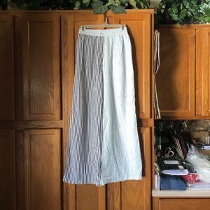 Sincerely Jules Pull-On Seersucker Nautical Striped Wide Leg Pants - XS